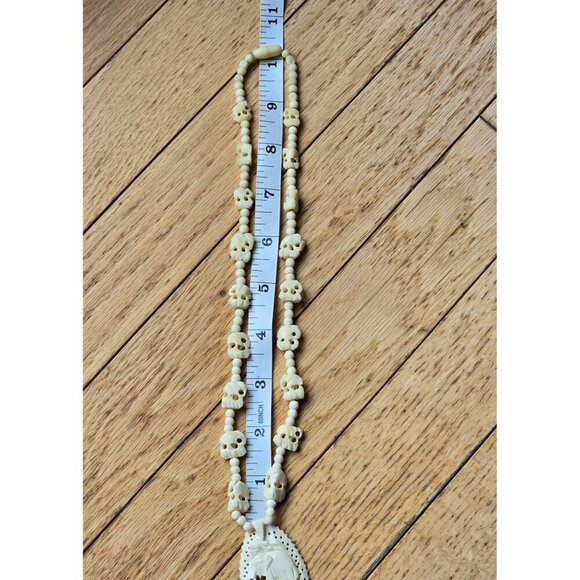 Vtg Hand-Carved Celluloid Elephant Pendant 20" Necklace Barrel Clasp 40s Jewelry - Picture 9 of 10